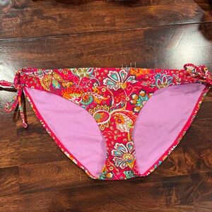 Athleta Pink and Red Paisley Bikini Bottom